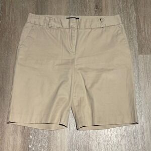Talbots Petites Khaki Shorts Women's 8P Bermuda Golf Casual Beige EUC